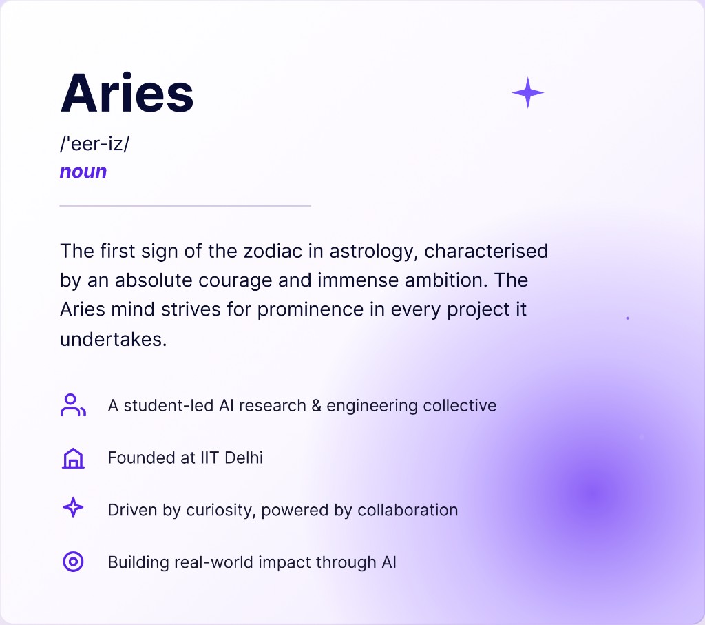Aries — a student-led AI collective at IIT Delhi